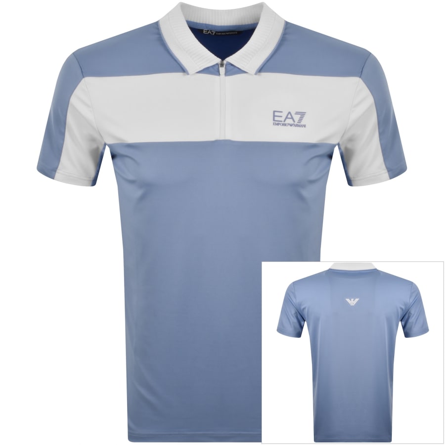 Image number 1 for EA7 Emporio Armani Tennis Pro Zip Polo Blue