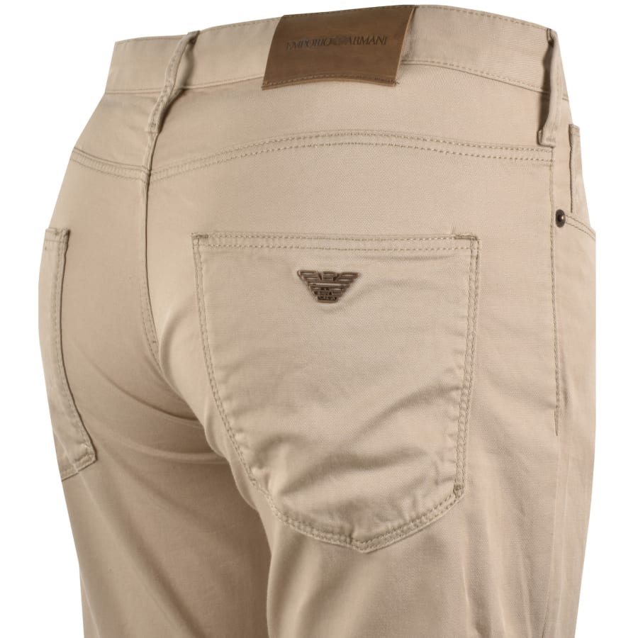 Image number 4 for Emporio Armani J06 Slim Fit Trousers Beige