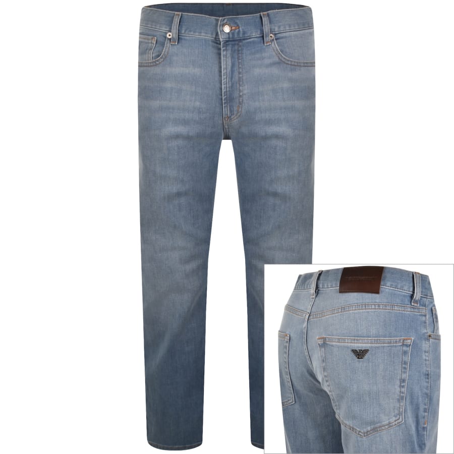 Image number 1 for Emporio Armani J76 Straight Fit Jeans Blue