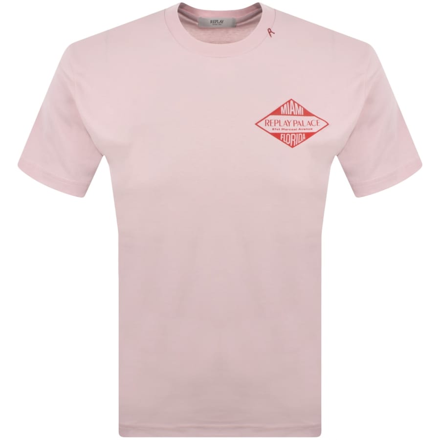 Image number 2 for Replay Graphic T Shirt Pink