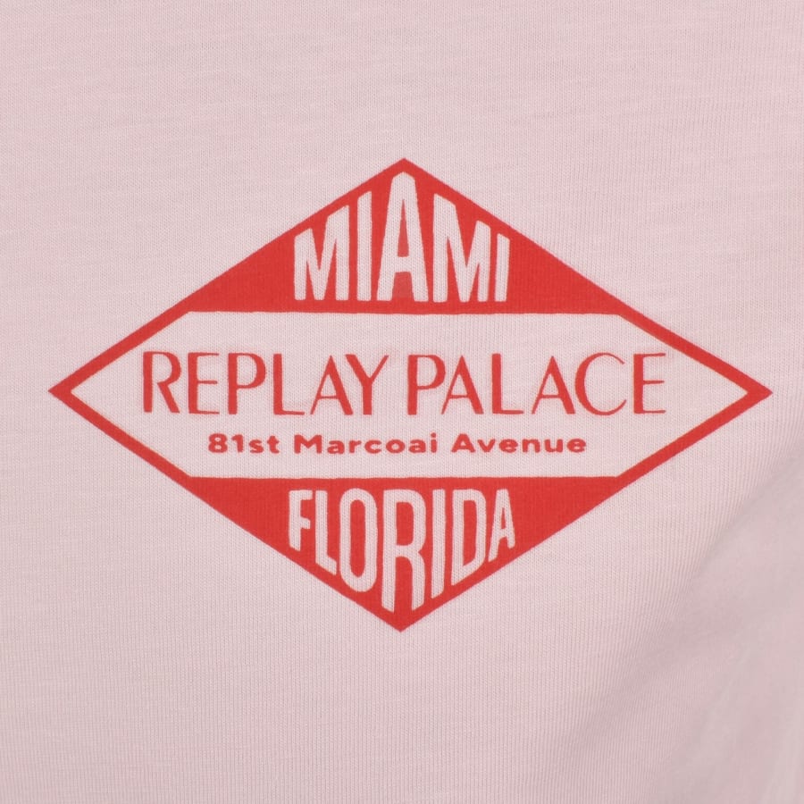 Image number 3 for Replay Graphic T Shirt Pink