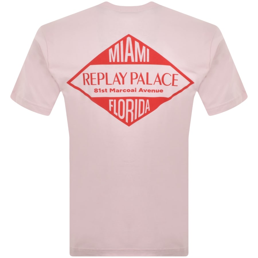 Image number 5 for Replay Graphic T Shirt Pink