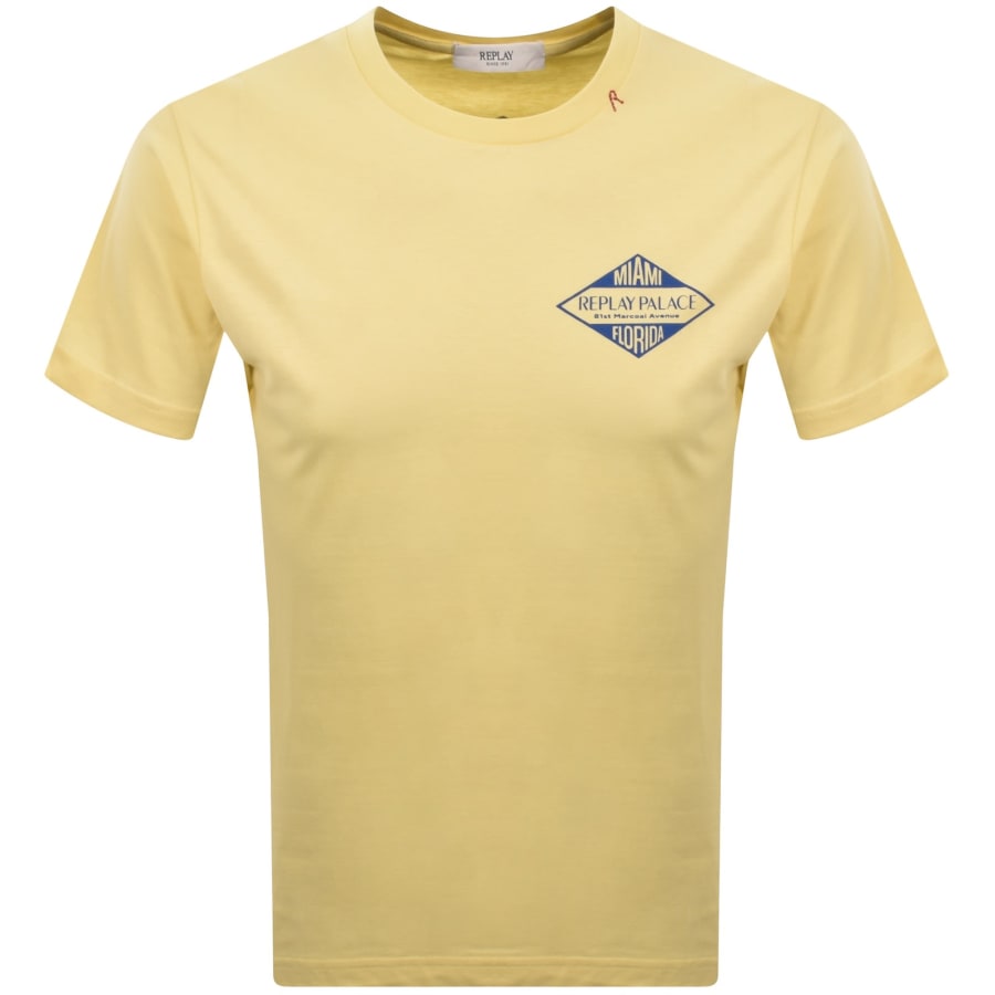 Image number 2 for Replay Graphic T Shirt Pale Yellow