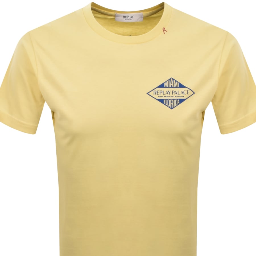 Image number 3 for Replay Graphic T Shirt Pale Yellow
