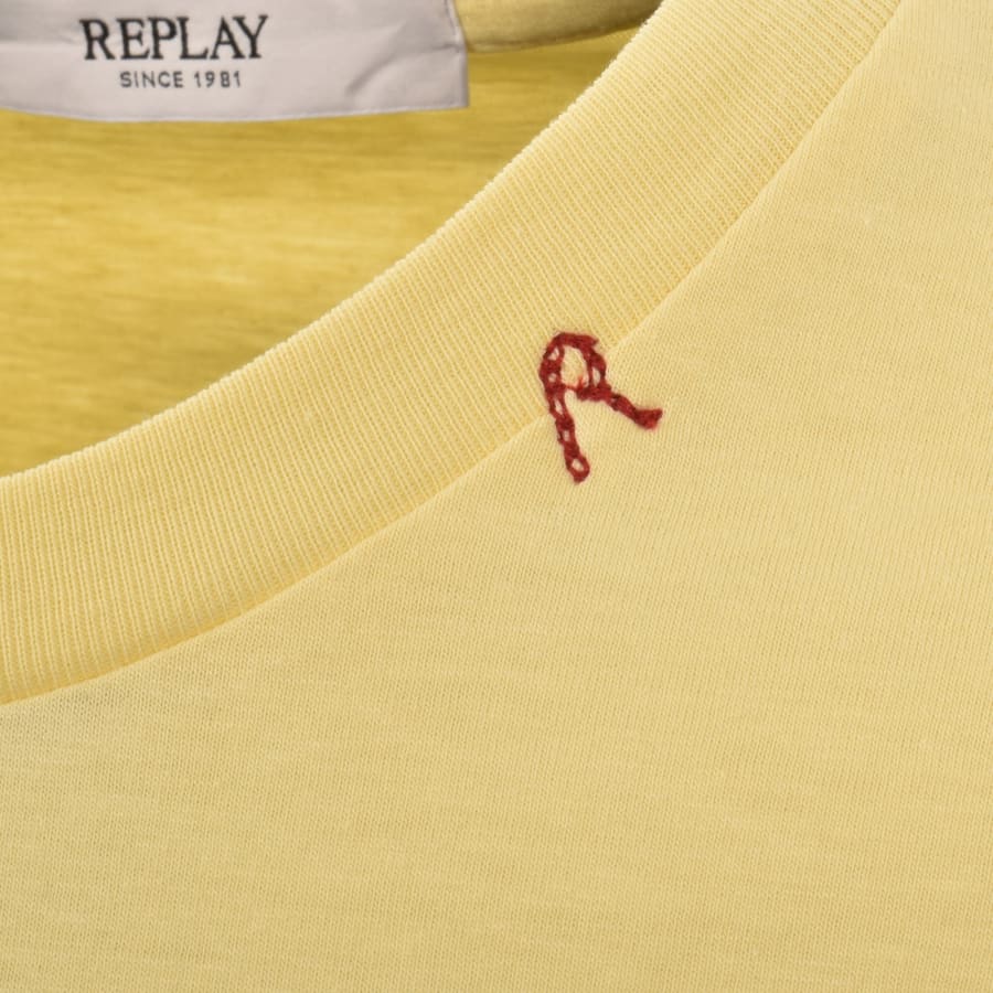 Image number 4 for Replay Graphic T Shirt Pale Yellow