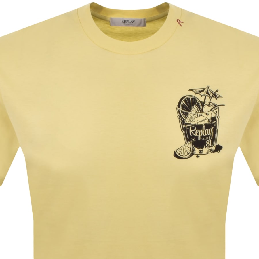 Image number 2 for Replay Logo Graphic T Shirt Pale Yellow