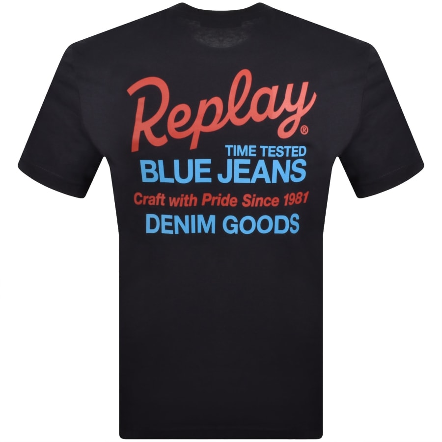 Image number 5 for Replay Graphic T Shirt Dark Navy
