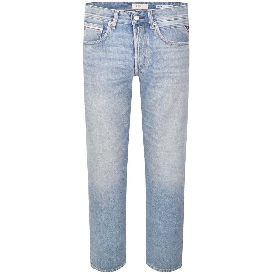 Image number 2 for Replay Grover Straight Fit Light Wash Jeans