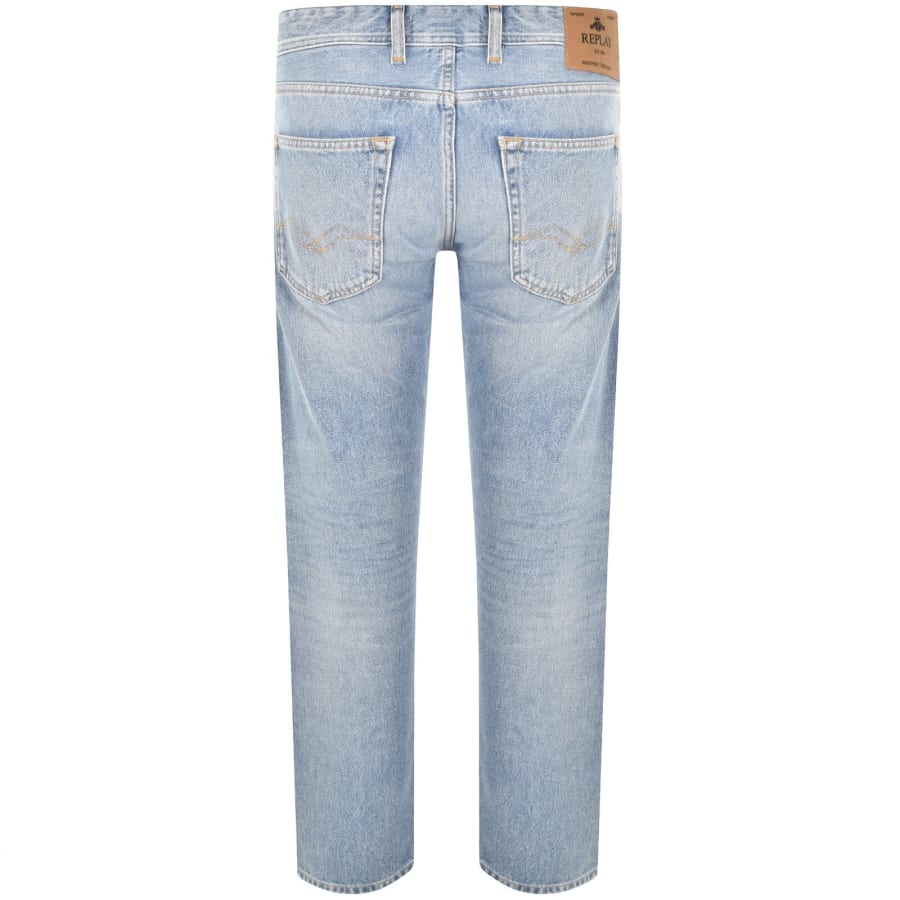 Image number 3 for Replay Grover Straight Fit Light Wash Jeans