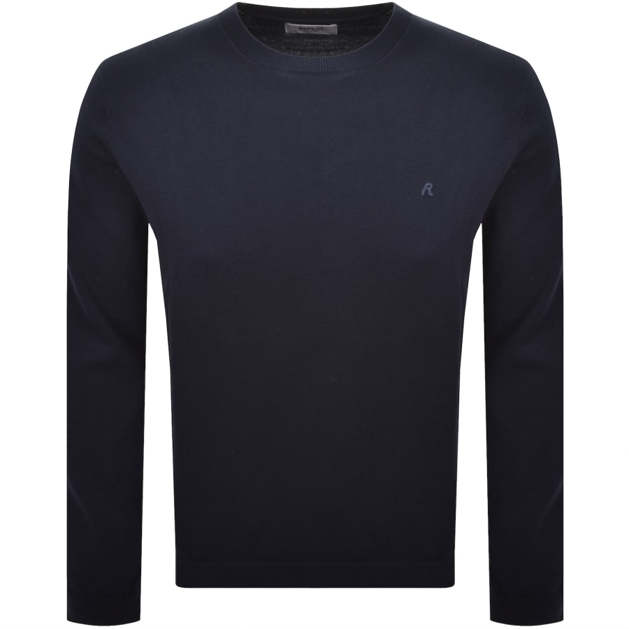 Image number 1 for Replay Crew Neck Knit Jumper Deep Blue