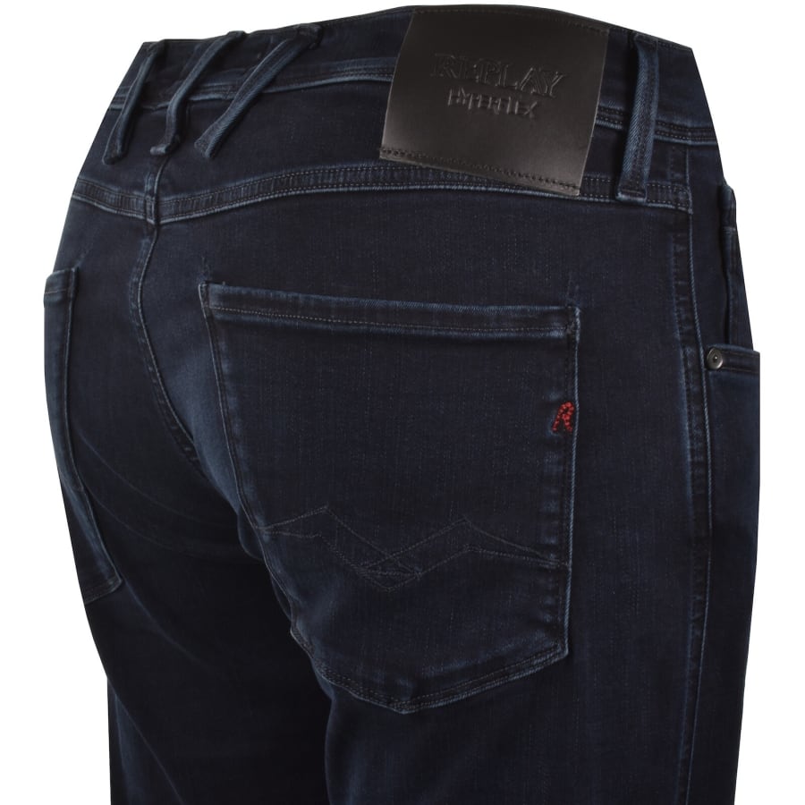 Image number 4 for Replay Anbass Slim Fit Jeans Dark Wash Blue