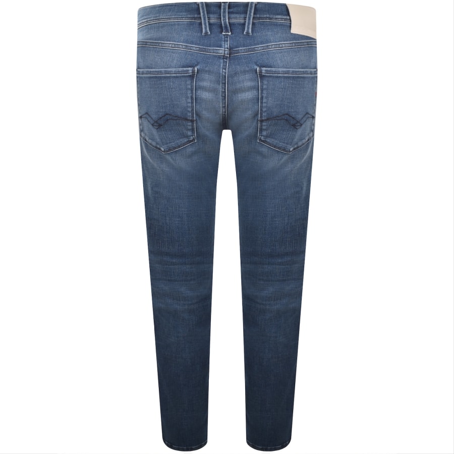 Image number 3 for Replay Anbass Hyperflex Slim Fit Jeans Mid Wash
