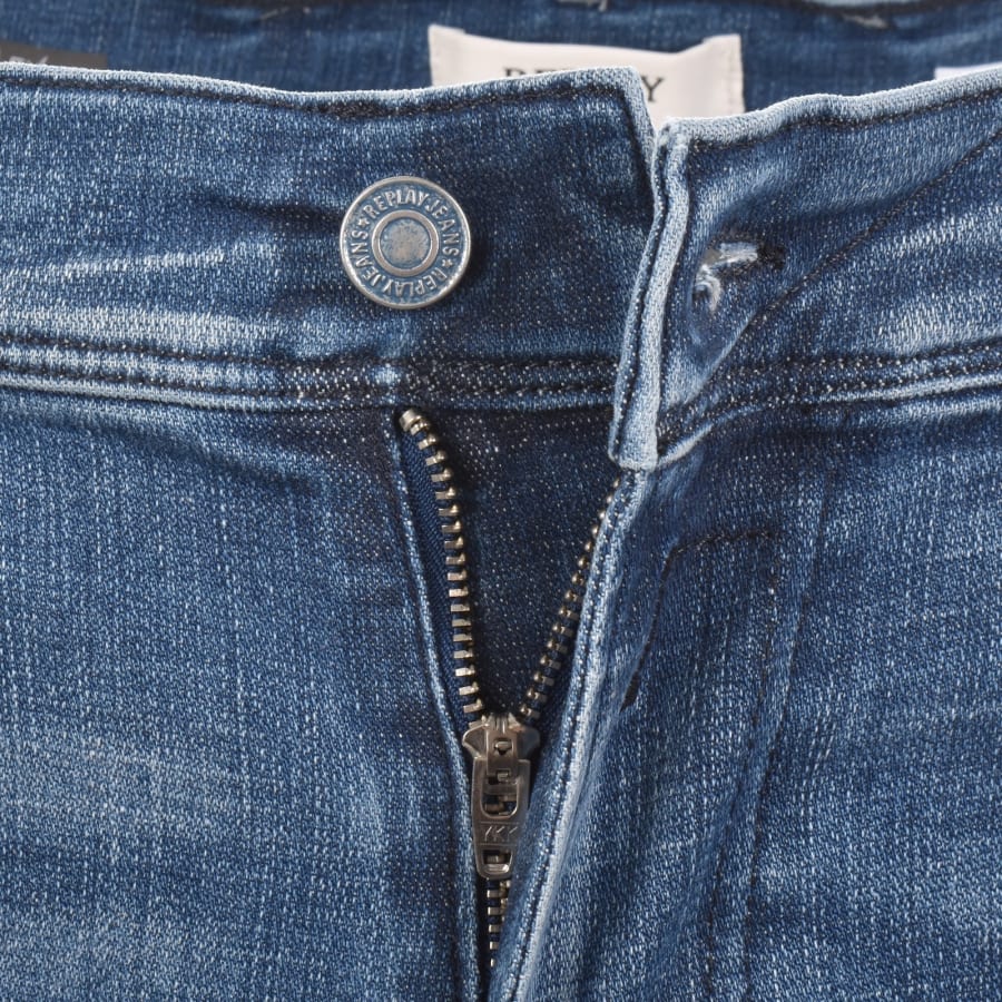 Image number 5 for Replay Anbass Hyperflex Slim Fit Jeans Mid Wash