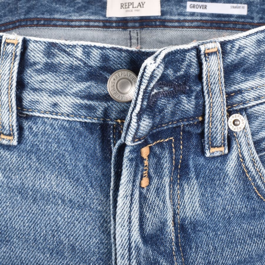 Image number 5 for Replay Grover Straight Fit Light Wash Jeans