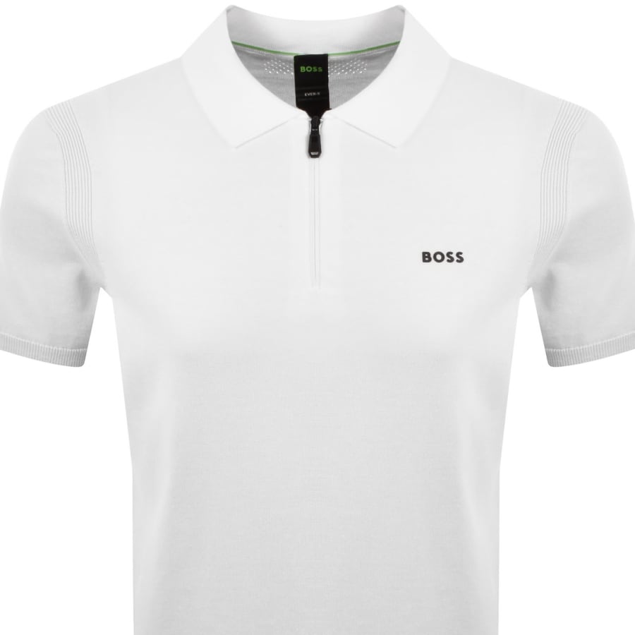 Image number 2 for BOSS Ever X Knit Polo Jumper White