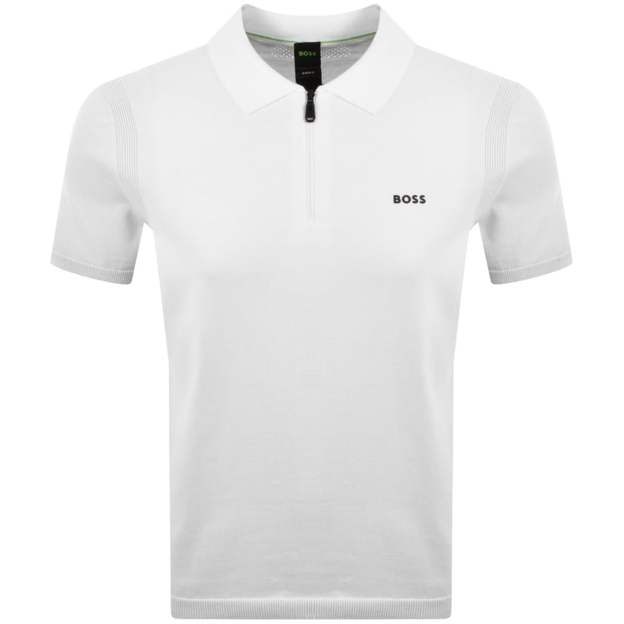 Image number 1 for BOSS Ever X Knit Polo Jumper White