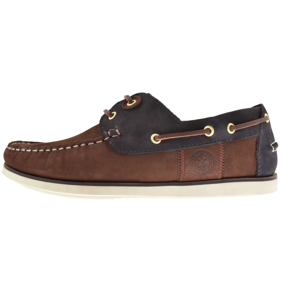 Image number 1 for Barbour Wake Boat Shoes Brown