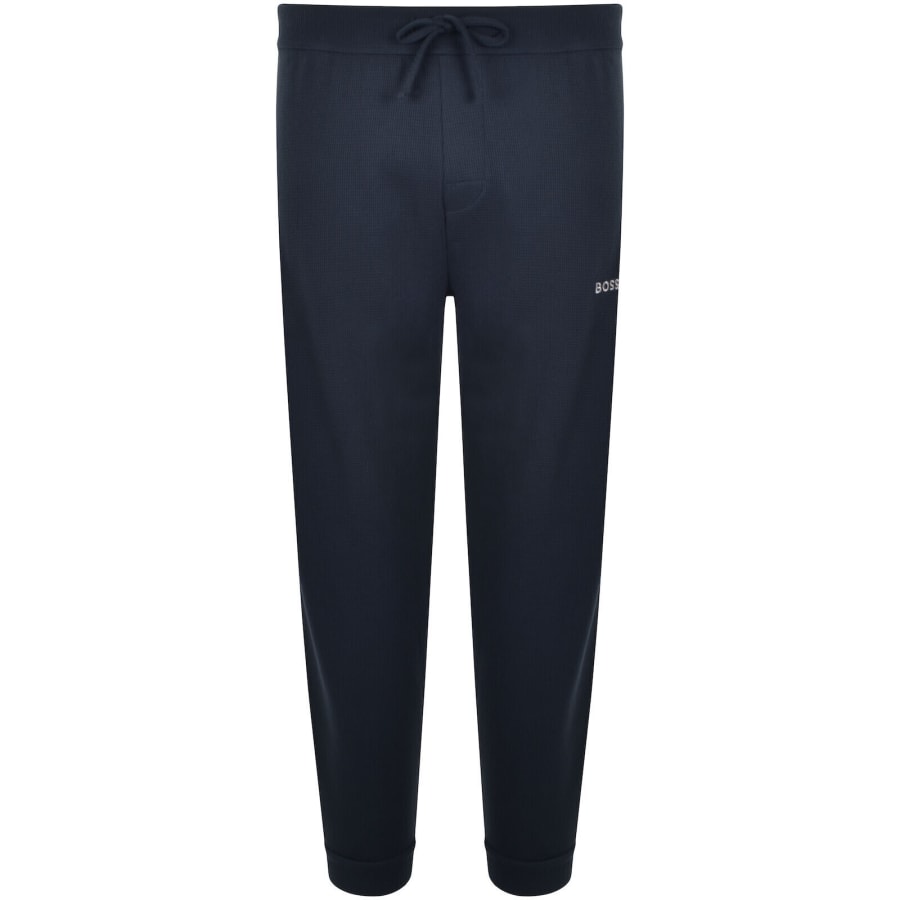 Image number 1 for BOSS Waffle Cuff Joggers Navy