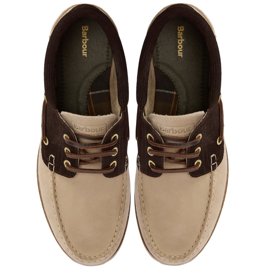 Image number 3 for Barbour Deck Boat Shoe Beige