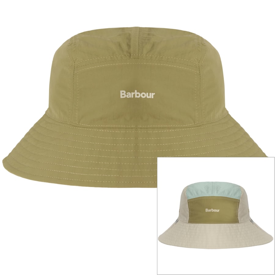 Image number 1 for Barbour Festival Reversible Bucket Hat Green