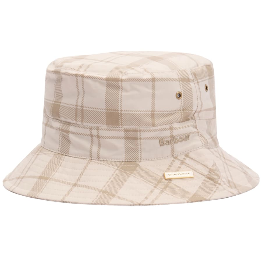 Image number 2 for Barbour Transport Bucket Hat Mist Tartan Beige