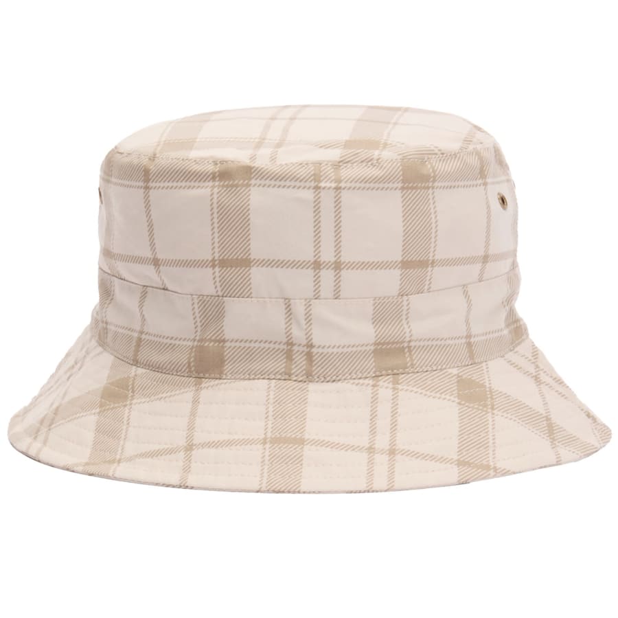 Image number 3 for Barbour Transport Bucket Hat Mist Tartan Beige