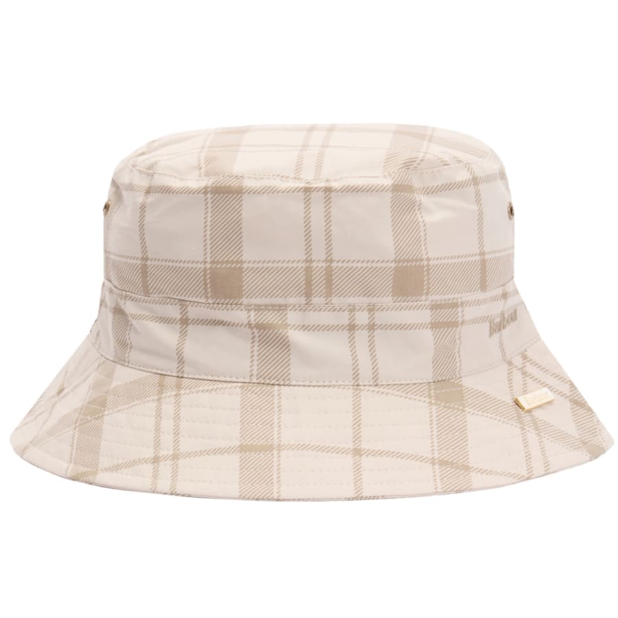 Image number 1 for Barbour Transport Bucket Hat Mist Tartan Beige