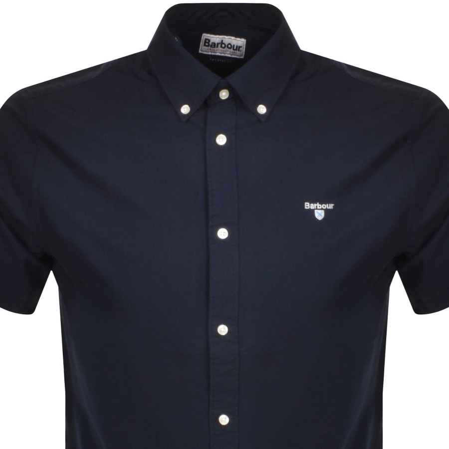 Image number 2 for Barbour Short Sleeved Oxtown Shirt Navy