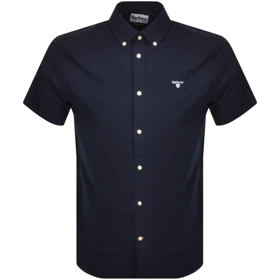 Image number 1 for Barbour Short Sleeved Oxtown Shirt Navy
