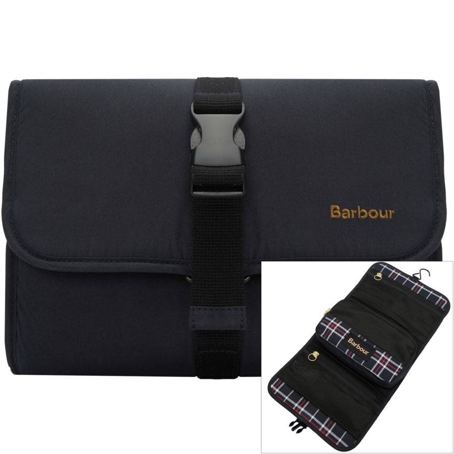Image number 1 for Barbour Transport Hanging Wash Bag Navy