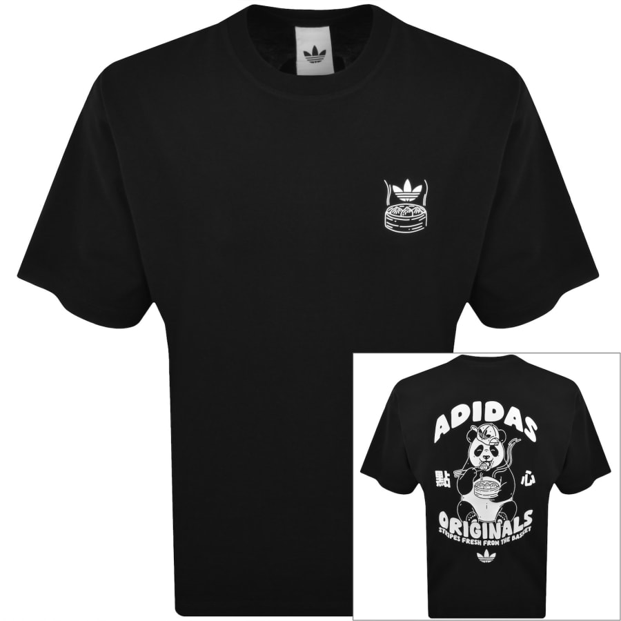 Image number 1 for adidas Originals Oversized Chopstick T Shirt Black
