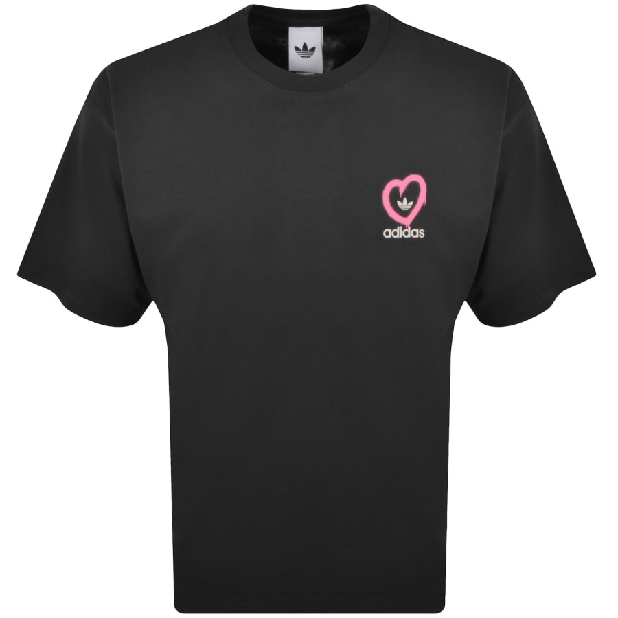 Image number 2 for adidas Originals VDay Heart Graphic T Shirt Black