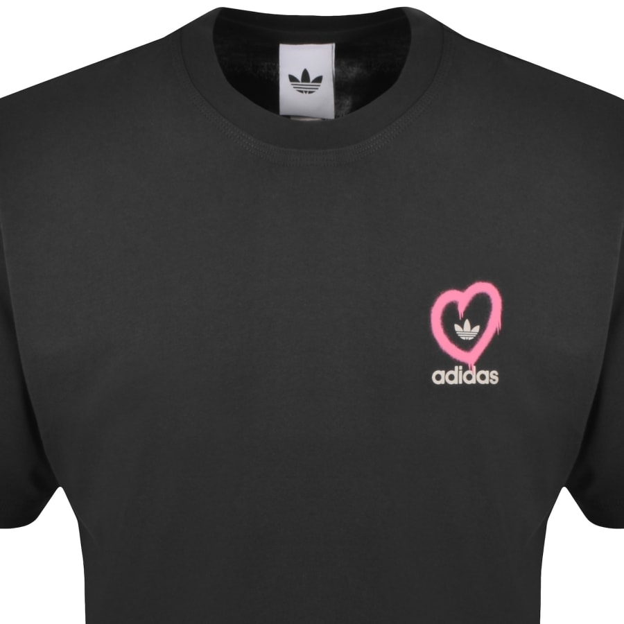 Image number 3 for adidas Originals VDay Heart Graphic T Shirt Black