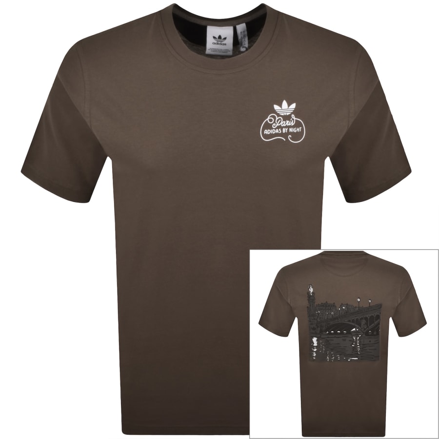 Image number 1 for adidas Originals Paris View T Shirt Brown