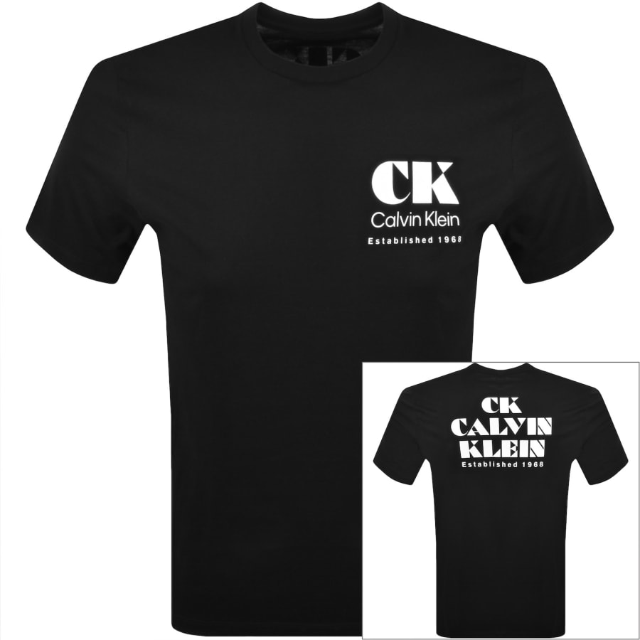 Image number 1 for Calvin Klein Jeans Graphic T Shirt Black