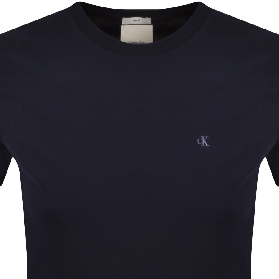 Image number 2 for Calvin Klein Slim Fit Crew Neck T Shirt Navy