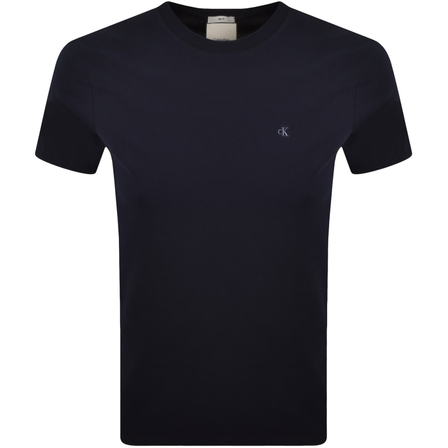 Image number 1 for Calvin Klein Slim Fit Crew Neck T Shirt Navy