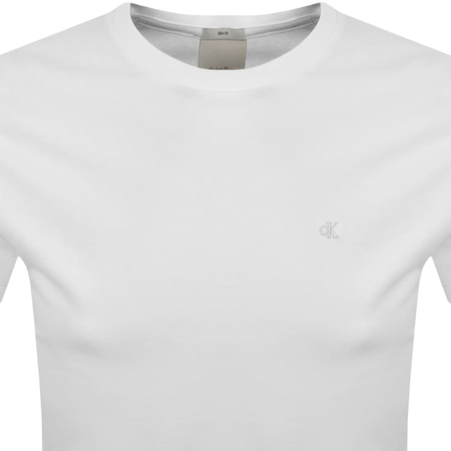 Image number 2 for Calvin Klein Slim Fit Crew Neck T Shirt White