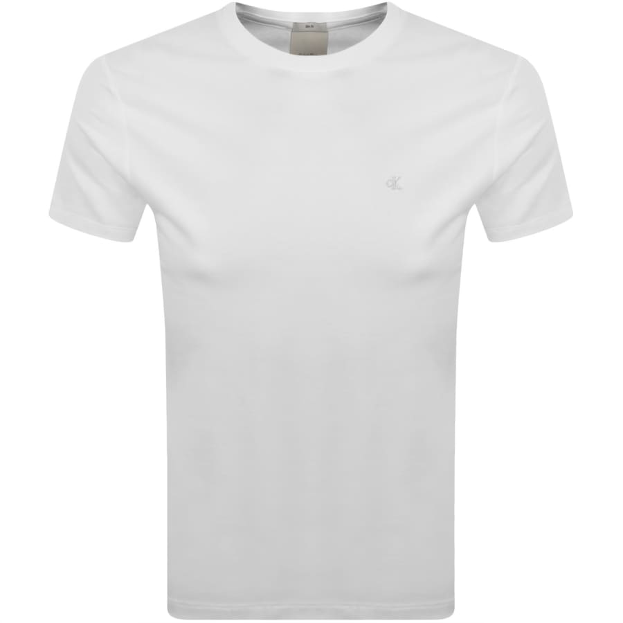 Image number 1 for Calvin Klein Slim Fit Crew Neck T Shirt White