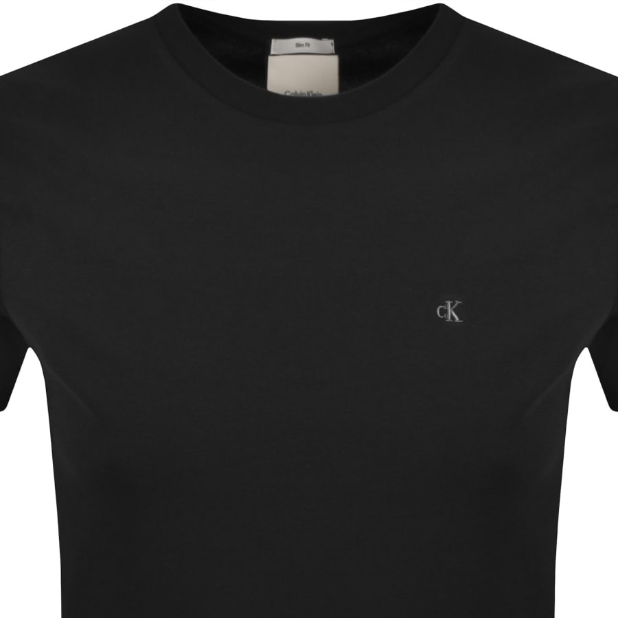 Image number 2 for Calvin Klein Slim Fit Crew Neck T Shirt Black