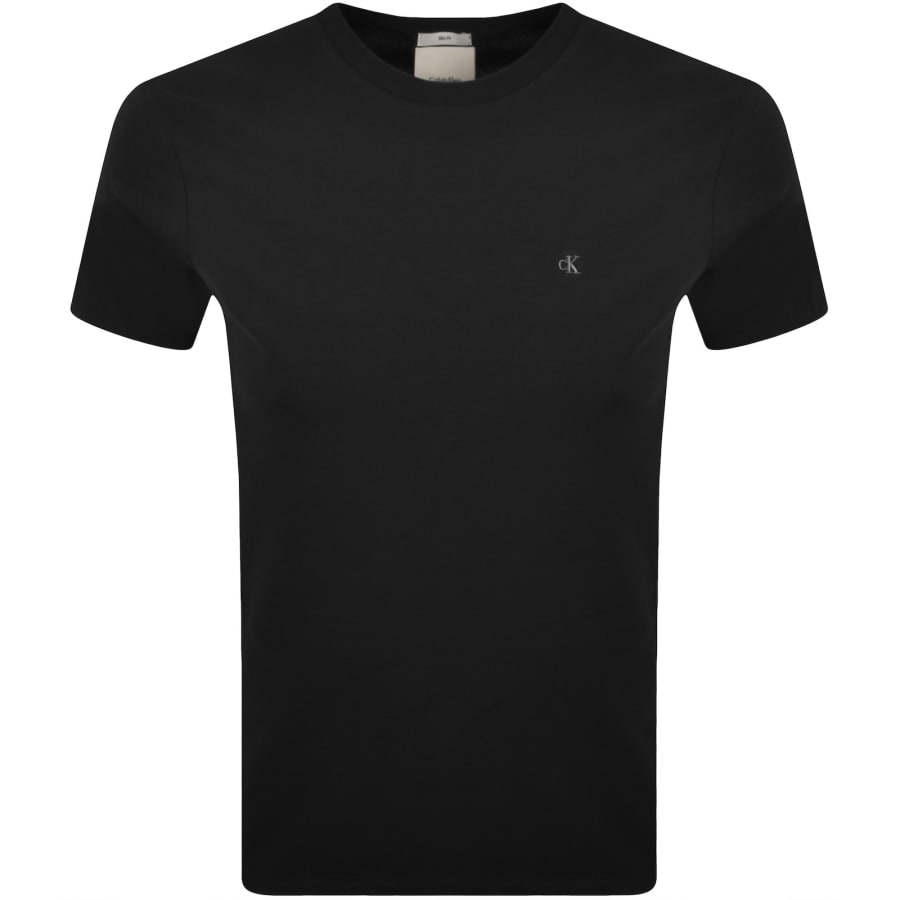 Image number 1 for Calvin Klein Slim Fit Crew Neck T Shirt Black