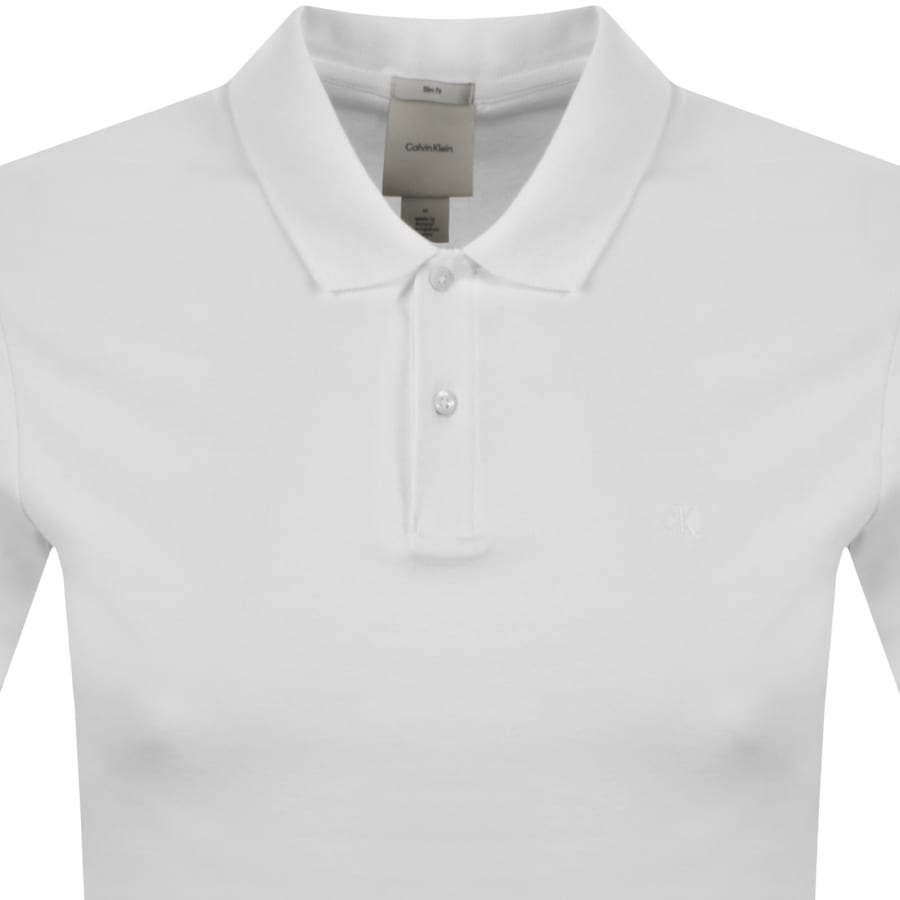 Image number 2 for Calvin Klein Refined Pique Polo T Shirt White