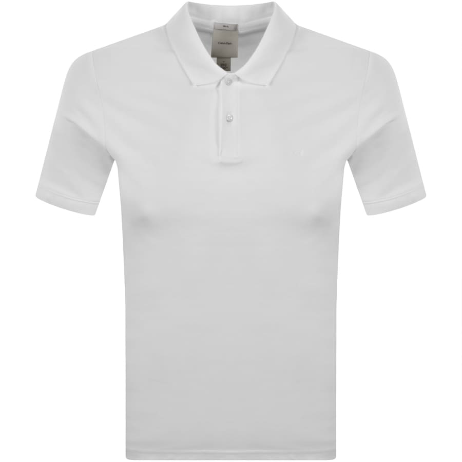 Image number 1 for Calvin Klein Refined Pique Polo T Shirt White