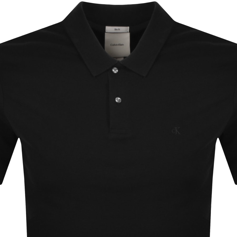 Image number 2 for Calvin Klein Refined Pique Polo T Shirt Black