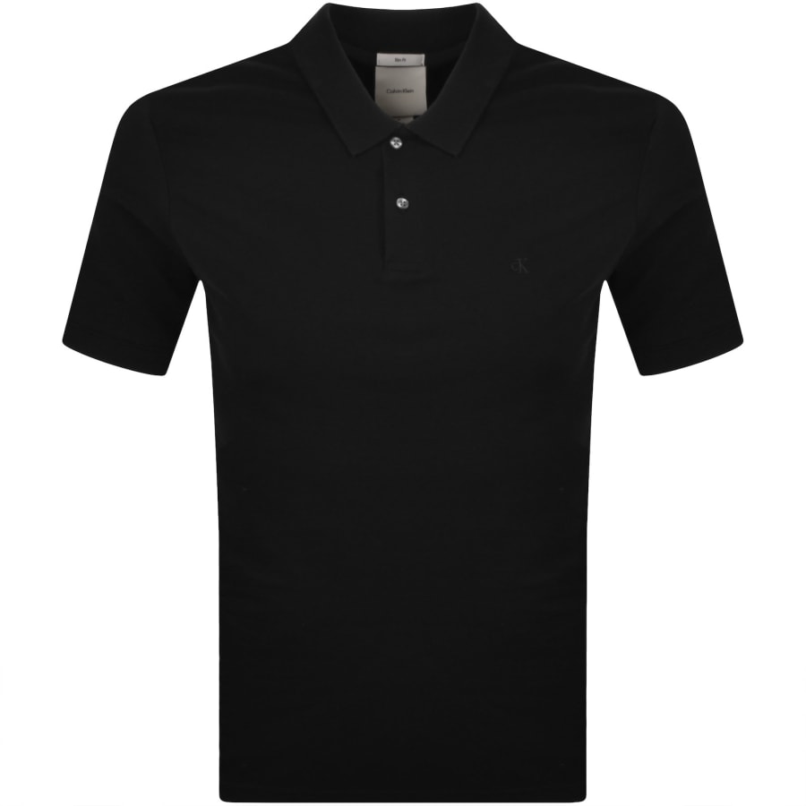 Image number 1 for Calvin Klein Refined Pique Polo T Shirt Black