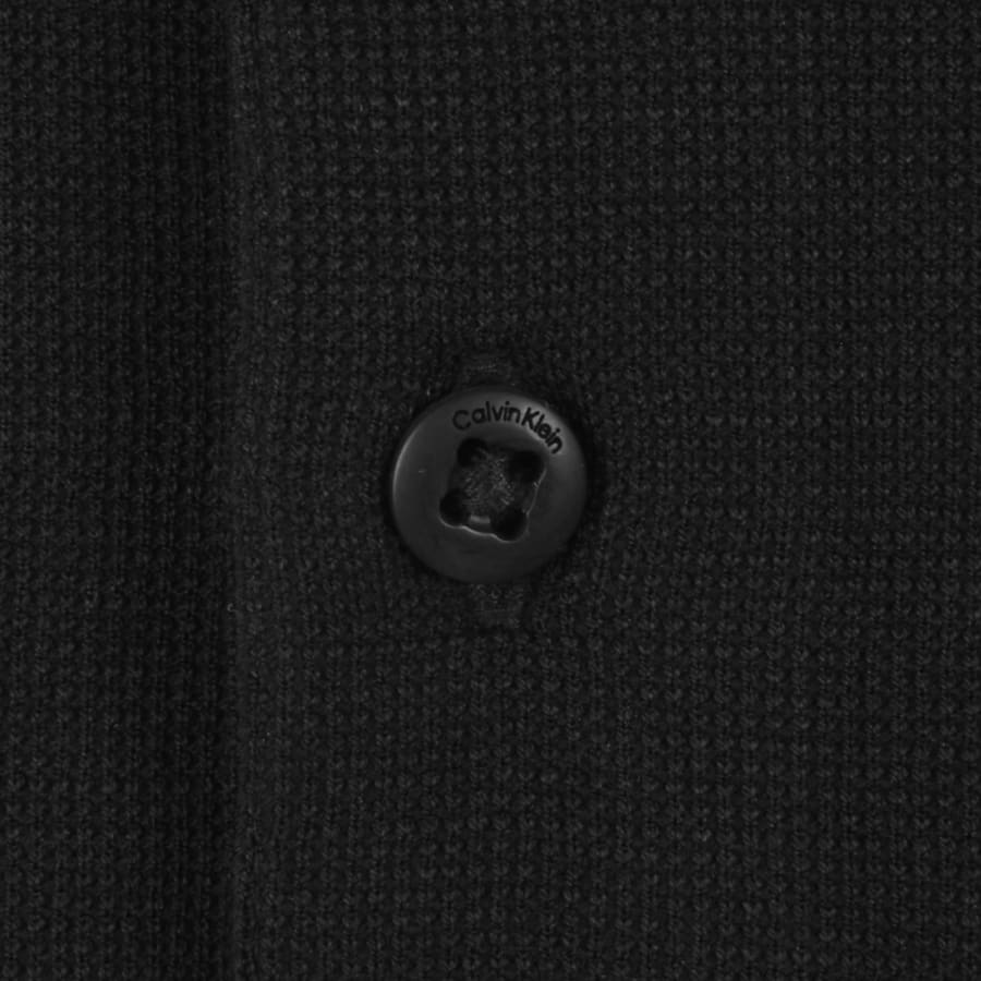 Image number 4 for Calvin Klein Jeans Micro Waffle Badge Polo Black