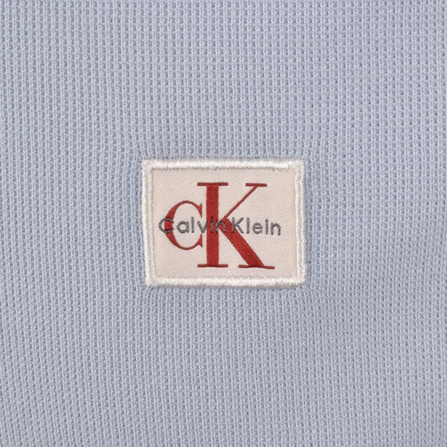 Image number 3 for Calvin Klein Jeans Micro Waffle Badge Polo Blue