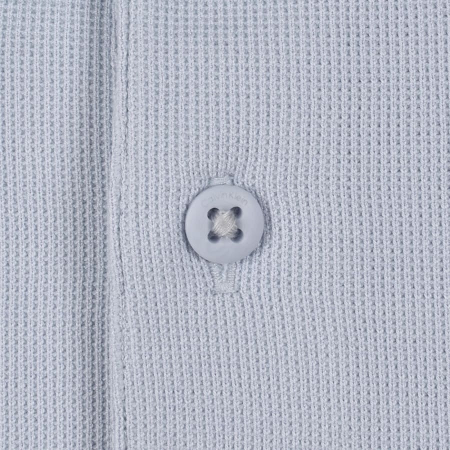 Image number 4 for Calvin Klein Jeans Micro Waffle Badge Polo Blue