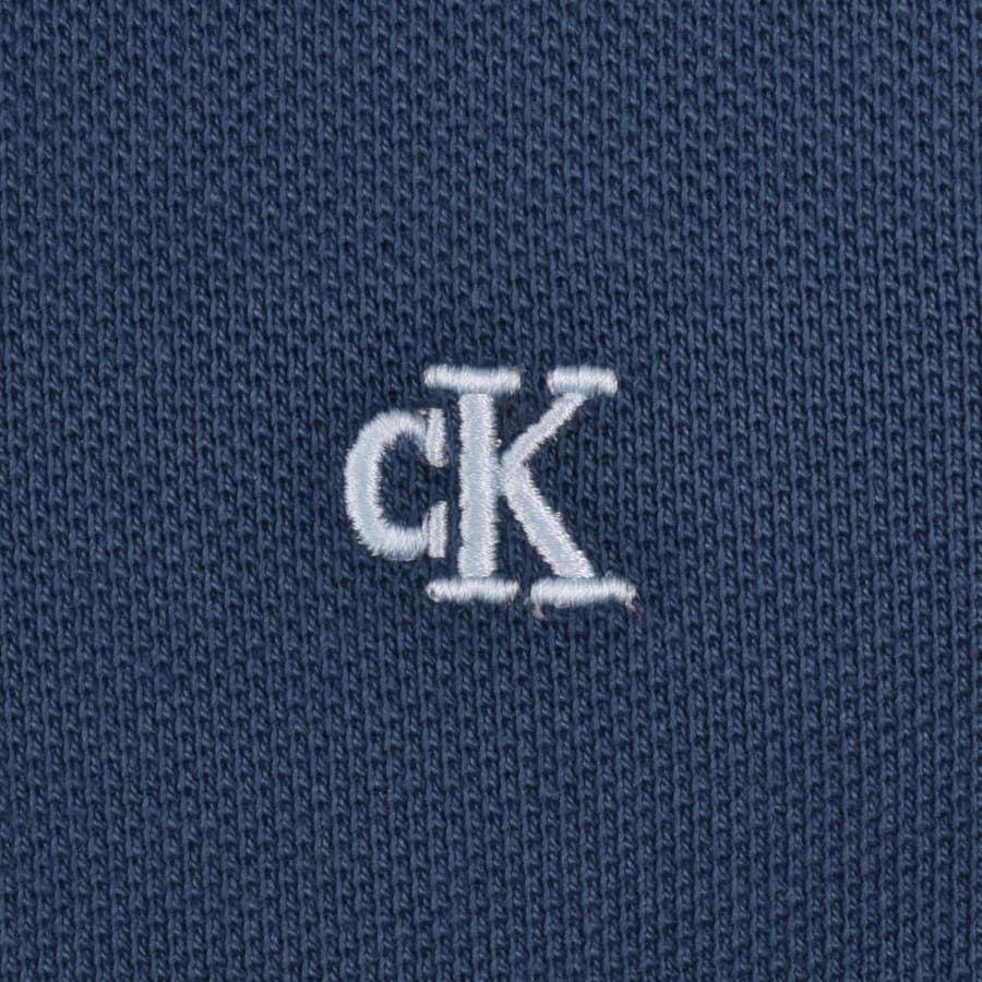 Image number 3 for Calvin Klein Jeans Collar Block Pique Polo Blue