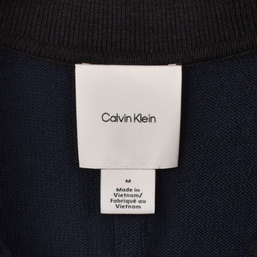 Image number 3 for Calvin Klein Knit Polo Jumper Navy
